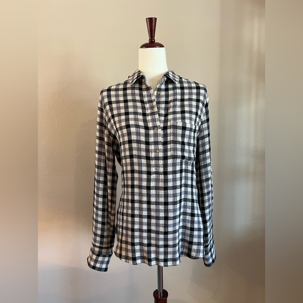 Pistola checkered long sleeve, Size M, black and tan